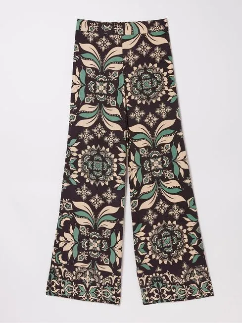 Women Fatface Pants and Leggings Black Isla Mosaic Leaf Wide Leg Trousers Women Fatface Pants and Leggings Black Isla Mosaic Leaf Wide Leg Trousers