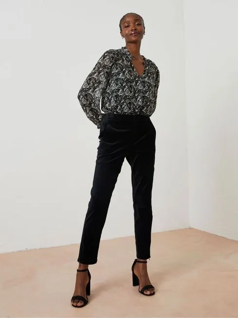 Women Fatface Pants and Leggings Black Isobelle Velvet Trousers Women Fatface Pants and Leggings Black Isobelle Velvet Trousers