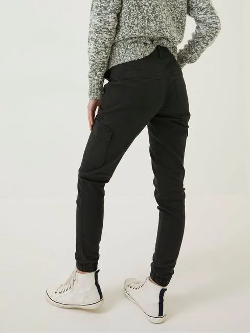 Women Fatface Pants and Leggings Hythe Black Cargo Trousers