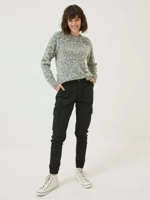 Women Fatface Pants and Leggings Hythe Black Cargo Trousers