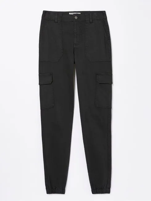 Women Fatface Pants and Leggings Hythe Black Cargo Trousers