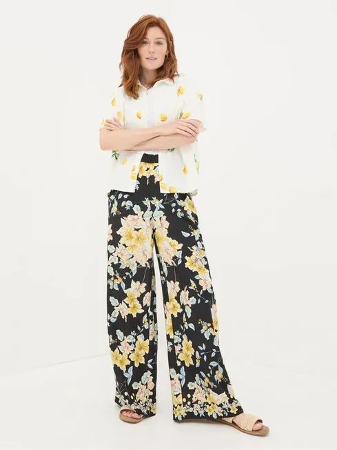 Women Fatface Pants and Leggings Jenna Black Citrus Floral Trousers