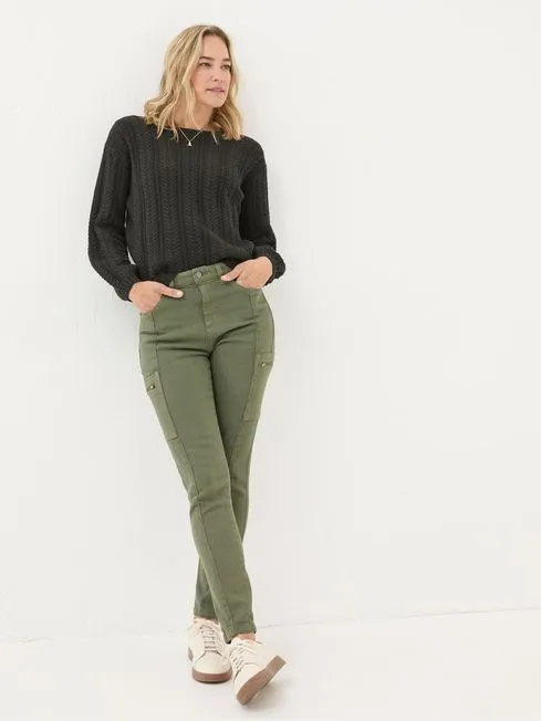 Women Fatface Pants and Leggings Malvern Green Cargo Trousers