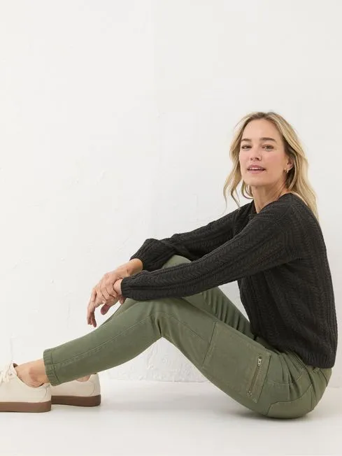 Women Fatface Pants and Leggings Malvern Green Cargo Trousers