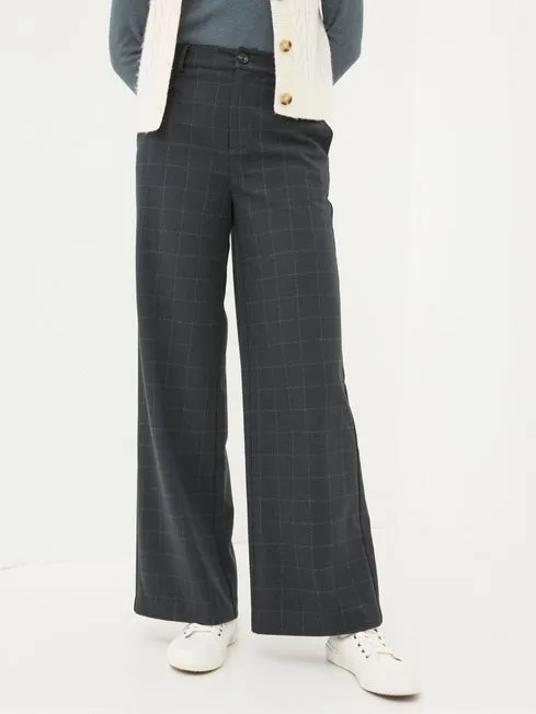 Women Fatface Pants and Leggings Presley Grey Herringbone Trousers