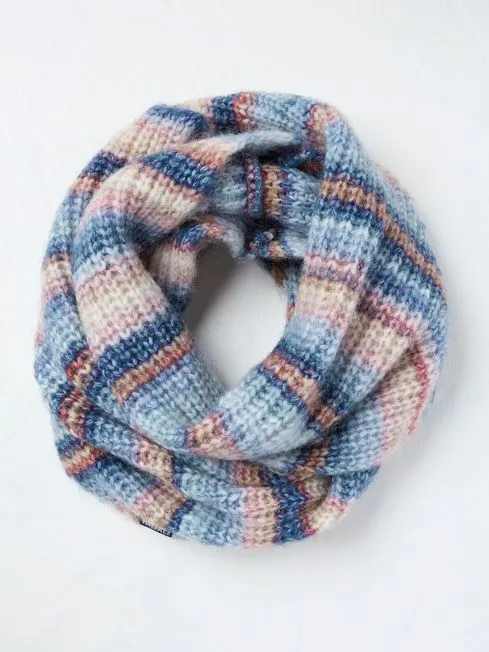 Women Fatface Scarves Navy Space Dye Snood