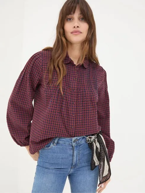 Women Fatface Shirts and Blouses Elsie Red Gingham Blouse