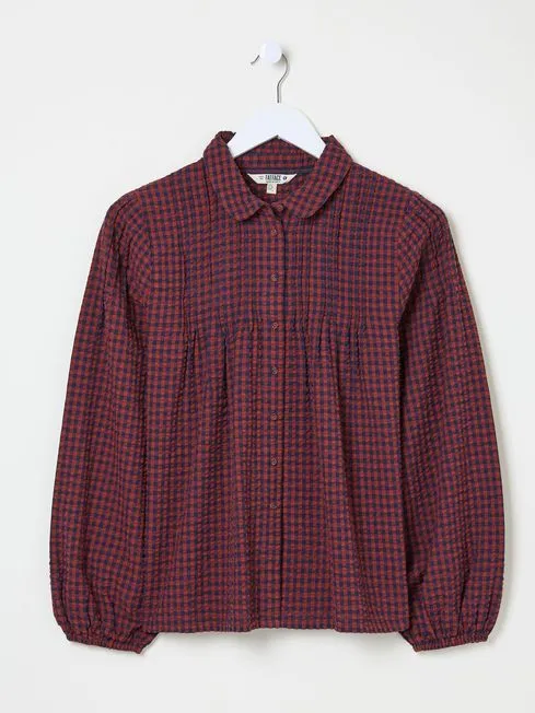 Women Fatface Shirts and Blouses Elsie Red Gingham Blouse