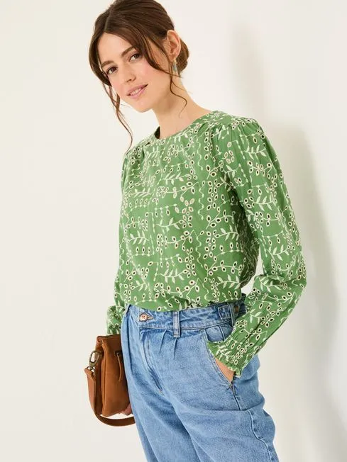 Women Fatface Shirts and Blouses Light Green Jili 100 Cotton Embroidered Blouse Women Fatface Shirts and Blouses Light Green Jili 100 Cotton Embroidered Blouse