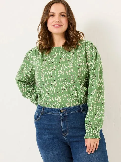 Women Fatface Shirts and Blouses Light Green Jili 100 Cotton Embroidered Blouse Women Fatface Shirts and Blouses Light Green Jili 100 Cotton Embroidered Blouse