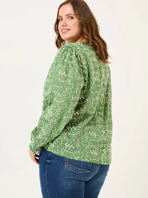 Women Fatface Shirts and Blouses Light Green Jili 100 Cotton Embroidered Blouse Women Fatface Shirts and Blouses Light Green Jili 100 Cotton Embroidered Blouse