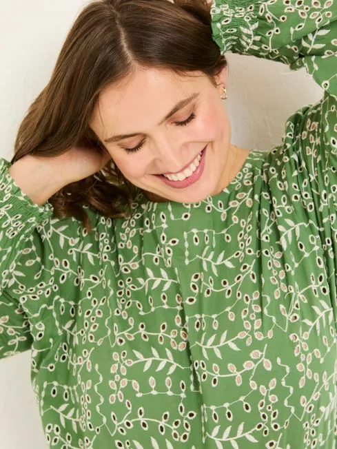 Women Fatface Shirts and Blouses Light Green Jili 100 Cotton Embroidered Blouse Women Fatface Shirts and Blouses Light Green Jili 100 Cotton Embroidered Blouse