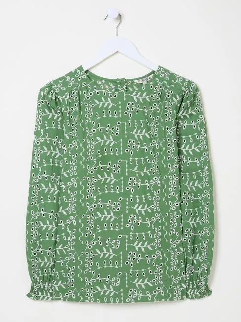 Women Fatface Shirts and Blouses Light Green Jili 100 Cotton Embroidered Blouse Women Fatface Shirts and Blouses Light Green Jili 100 Cotton Embroidered Blouse