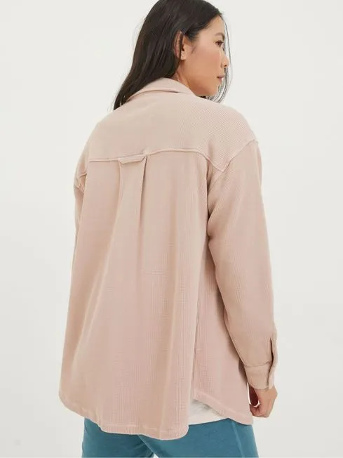 Women Fatface Shirts and Blouses Liza Pink Waffle Shirt Women Fatface Shirts and Blouses Liza Pink Waffle Shirt