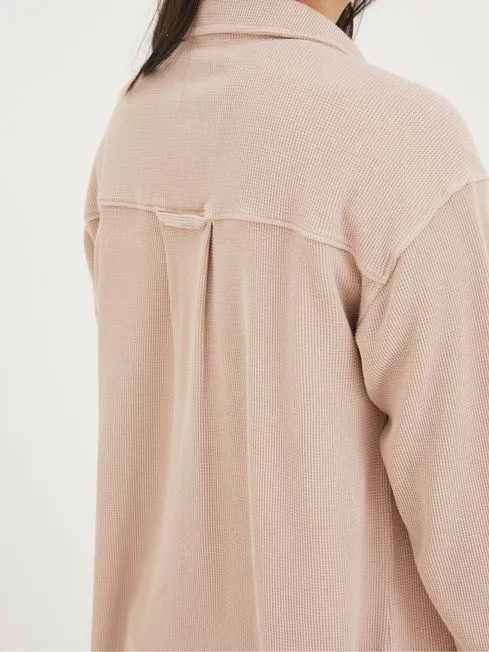 Women Fatface Shirts and Blouses Liza Pink Waffle Shirt Women Fatface Shirts and Blouses Liza Pink Waffle Shirt