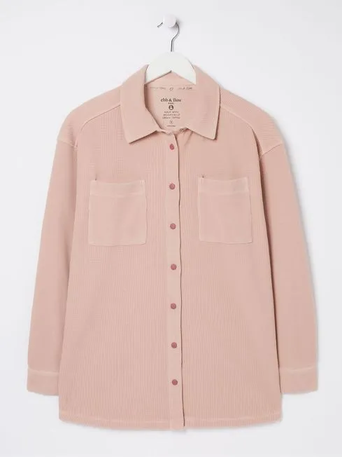 Women Fatface Shirts and Blouses Liza Pink Waffle Shirt Women Fatface Shirts and Blouses Liza Pink Waffle Shirt