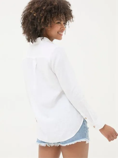 Women Fatface Shirts and Blouses Olivia White Linen Shirt Women Fatface Shirts and Blouses Olivia White Linen Shirt