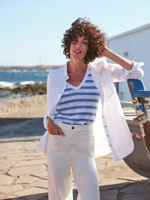 Women Fatface Shirts and Blouses Olivia White Linen Shirt Women Fatface Shirts and Blouses Olivia White Linen Shirt
