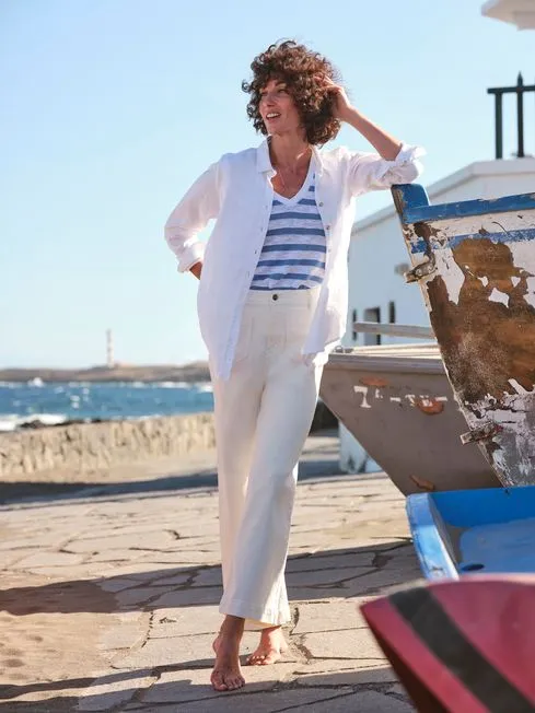 Women Fatface Shirts and Blouses Olivia White Linen Shirt Women Fatface Shirts and Blouses Olivia White Linen Shirt