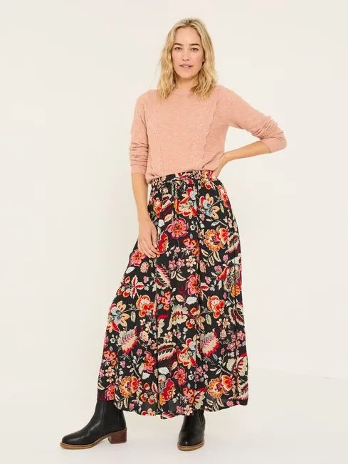 Women Fatface Skirts Black Suki Midi Skirt