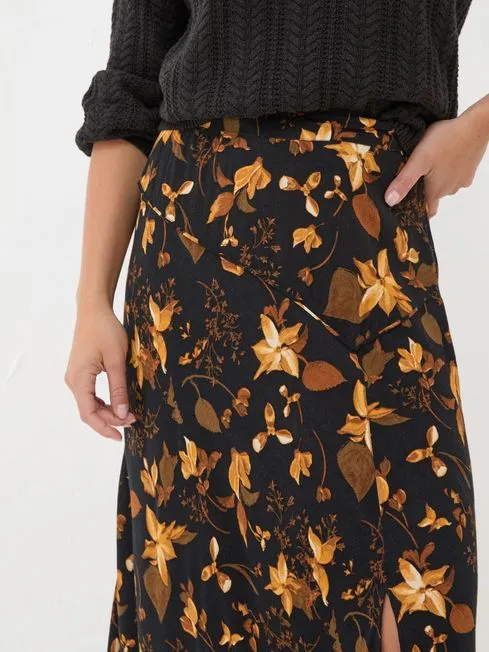 Women Fatface Skirts Black Willa Floral Skirt Women Fatface Skirts Black Willa Floral Skirt