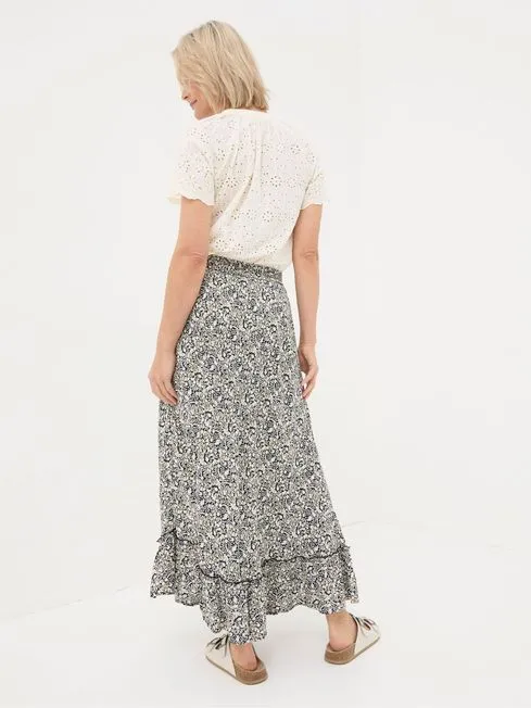 Women Fatface Skirts Lissy Black Inlay Floral Maxi Skirt