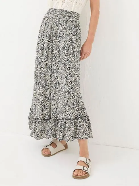 Women Fatface Skirts Lissy Black Inlay Floral Maxi Skirt