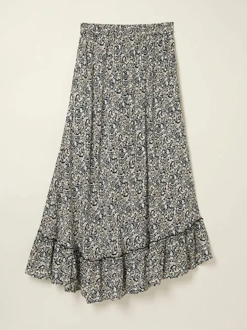Women Fatface Skirts Lissy Black Inlay Floral Maxi Skirt