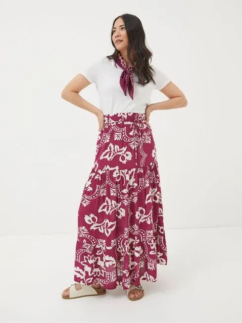 Women Fatface Skirts Purple Wallpaper Floral Maxi Skirt