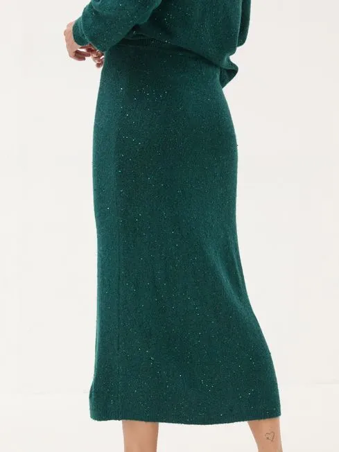 Women Fatface Skirts Teal Blue Sequin Knit Skirt Women Fatface Skirts Teal Blue Sequin Knit Skirt
