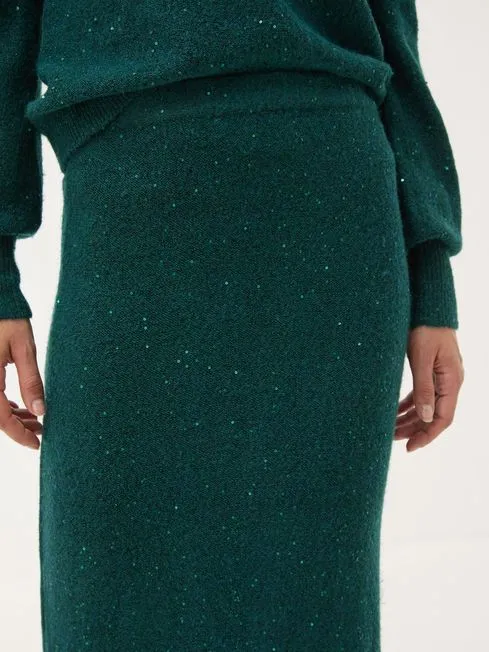 Women Fatface Skirts Teal Blue Sequin Knit Skirt Women Fatface Skirts Teal Blue Sequin Knit Skirt