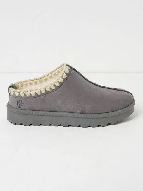 Women Fatface Slippers Lyra Grey Mule Slippers