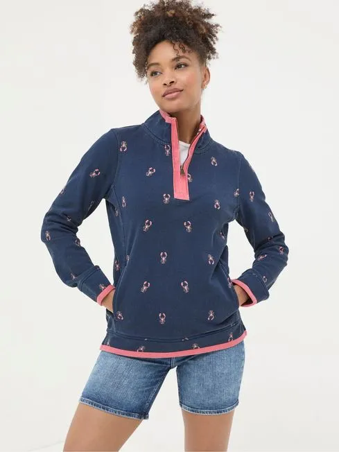 Women Fatface Sweatshirts and Hoodies Airlie Blue Lobster Sweat Top