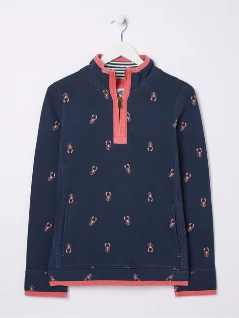 Women Fatface Sweatshirts and Hoodies Airlie Blue Lobster Sweat Top