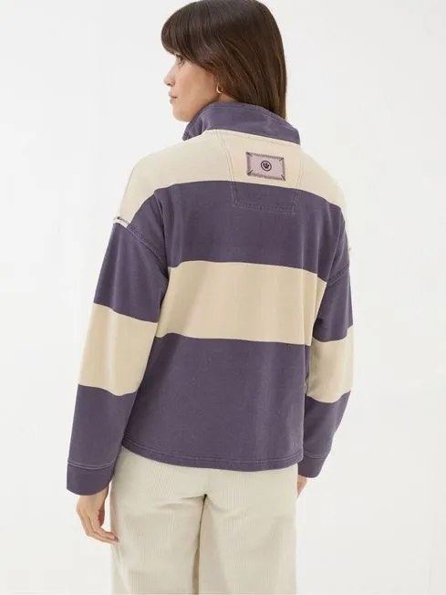 Women Fatface Sweatshirts and Hoodies Airlie Purple Striped Sweat Top