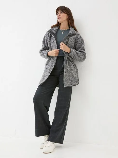 Women Fatface Sweatshirts and Hoodies Hadley Grey Fleece Jacket