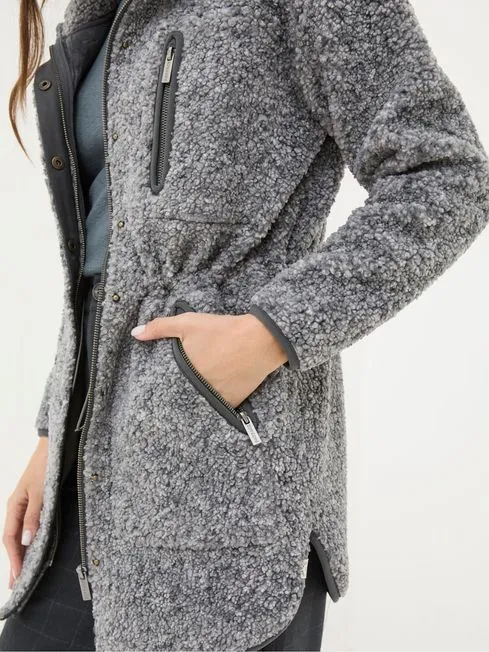 Women Fatface Sweatshirts and Hoodies Hadley Grey Fleece Jacket