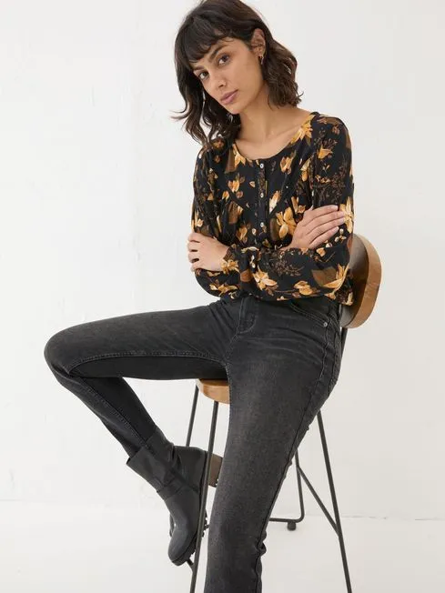 Women Fatface Tops and TShirts Black Wren Woodland Top Women Fatface Tops and TShirts Black Wren Woodland Top