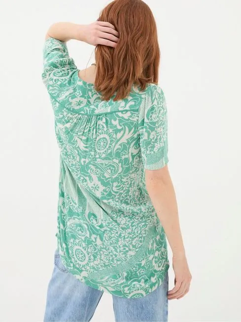 Women Fatface Tops and TShirts Cassidy Blue Patched Paisley Tunic
