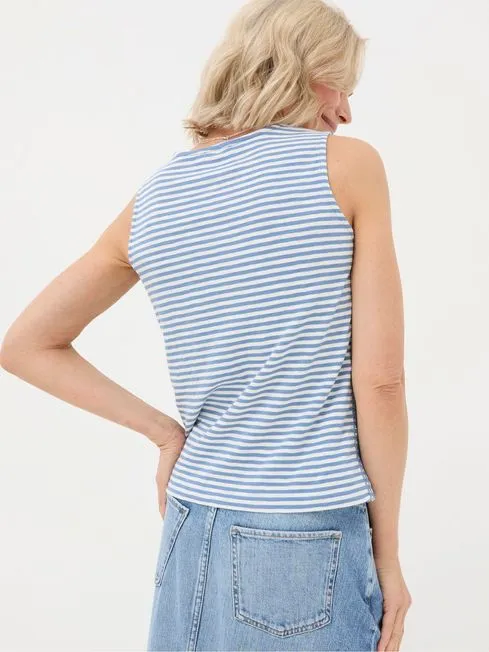 Women Fatface Tops and TShirts Claudia Blue Stripe Button Tank Women Fatface Tops and TShirts Claudia Blue Stripe Button Tank