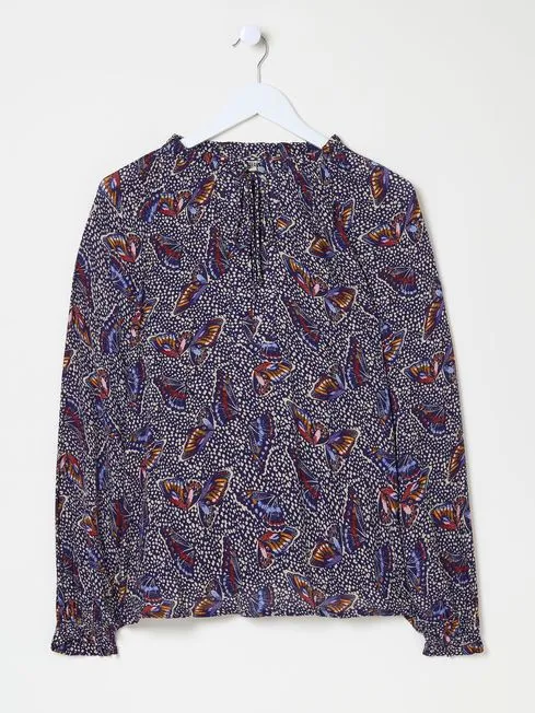 Women Fatface Tops and TShirts Dark Navy Lil Print Blouse Women Fatface Tops and TShirts Dark Navy Lil Print Blouse