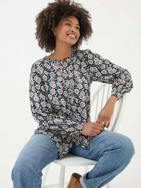 Women Fatface Tops and TShirts Jodie Black Wild Floral Tunic Women Fatface Tops and TShirts Jodie Black Wild Floral Tunic