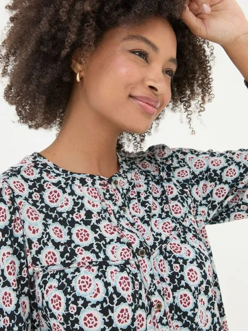 Women Fatface Tops and TShirts Jodie Black Wild Floral Tunic Women Fatface Tops and TShirts Jodie Black Wild Floral Tunic