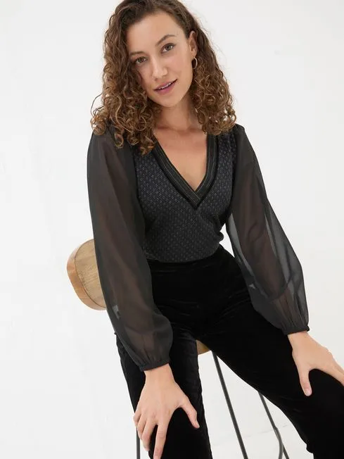 Women Fatface Tops and TShirts Margot Black Top Women Fatface Tops and TShirts Margot Black Top