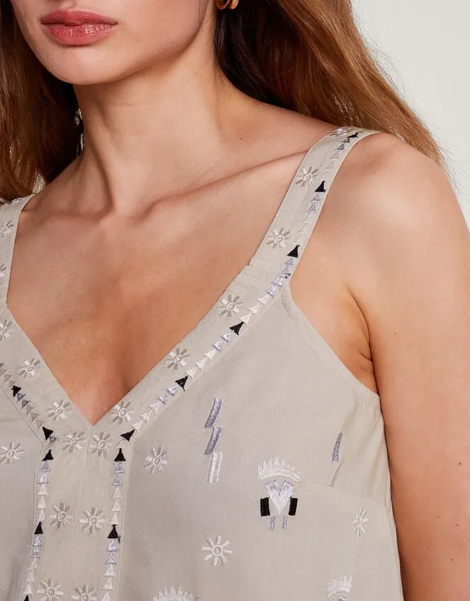 Women Fia Embroidered Cami Ivory Monsoon Tops and Blouses