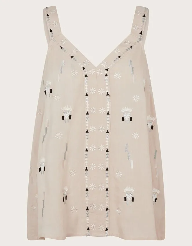 Women Fia Embroidered Cami Ivory Monsoon Tops and Blouses