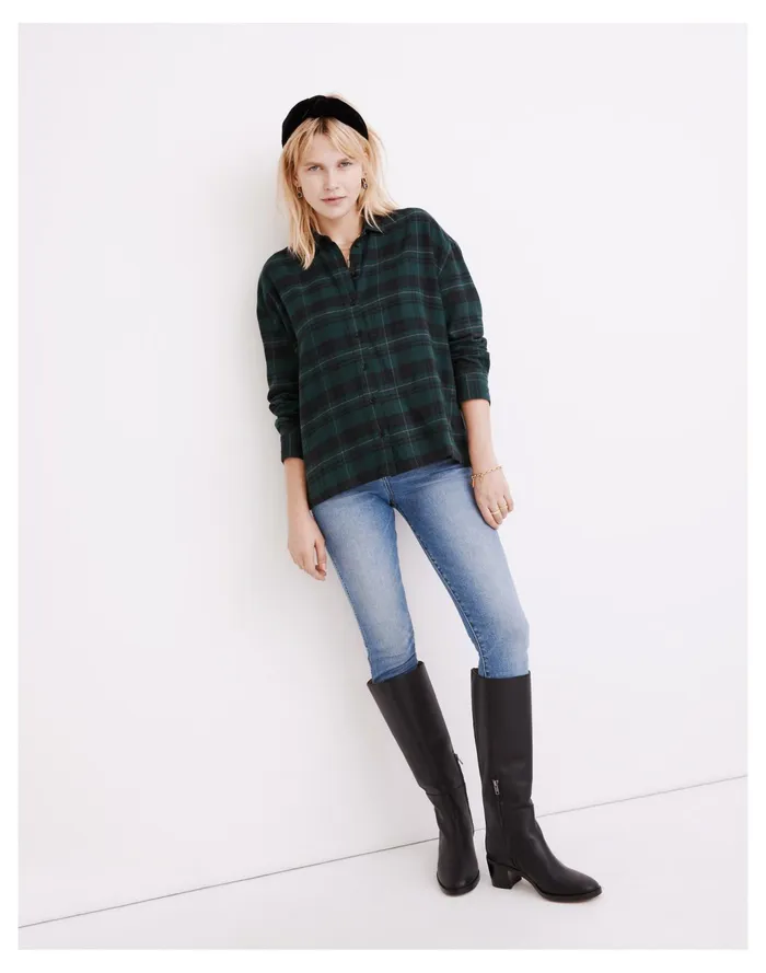 Women Flannel Westlake Shirt In Deveny Plaid Smoky Spruce Madewell Tops and Shirts Women Flannel Westlake Shirt In Deveny Plaid Smoky Spruce Madewell Tops and Shirts
