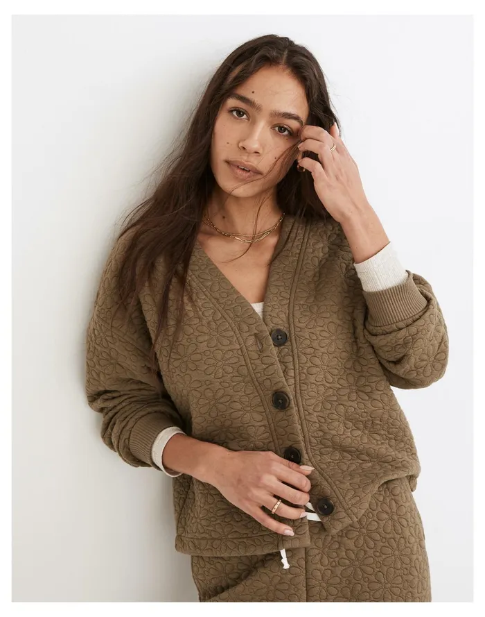 Women Flower Puff Jacquard Crop Cardigan Distant Surplus Madewell Sweatshirts and Sweatpants Women Flower Puff Jacquard Crop Cardigan Distant Surplus Madewell Sweatshirts and Sweatpants