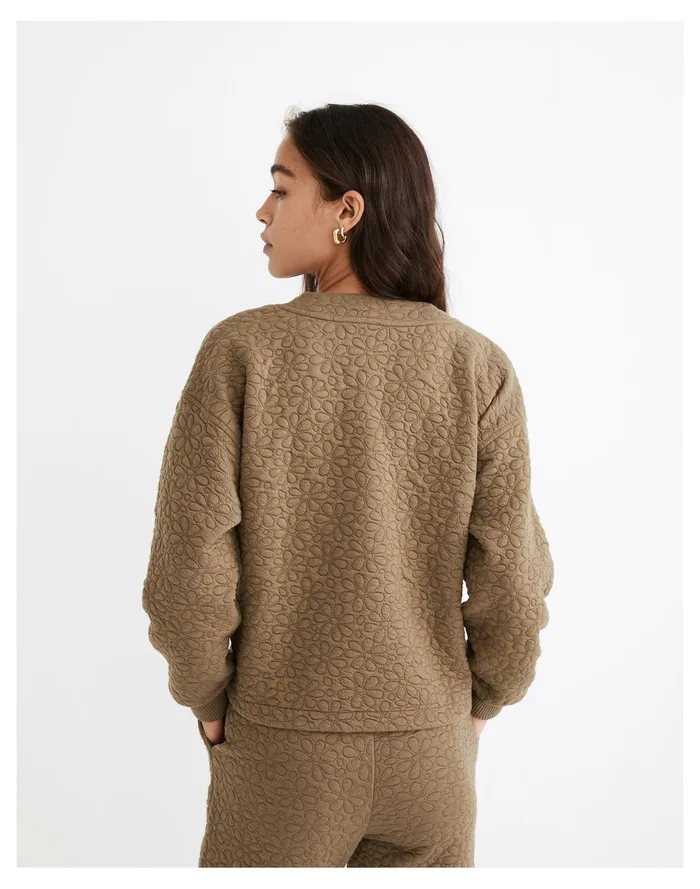 Women Flower Puff Jacquard Crop Cardigan Distant Surplus Madewell Sweatshirts and Sweatpants Women Flower Puff Jacquard Crop Cardigan Distant Surplus Madewell Sweatshirts and Sweatpants