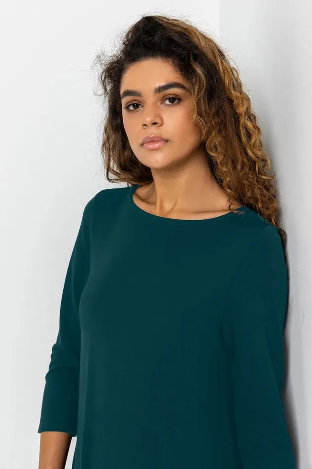 Women Forest Green ALine Pocket Detail Swing Dress Roman Dresses